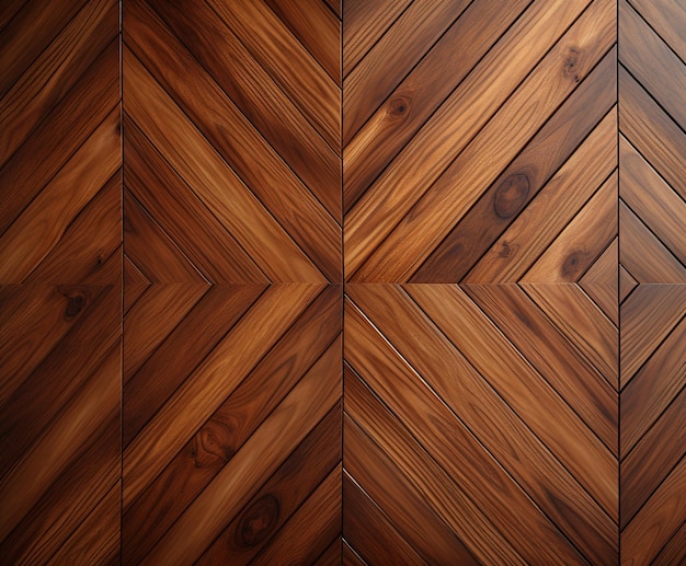 Conception géométrique du parquet en bois de noix