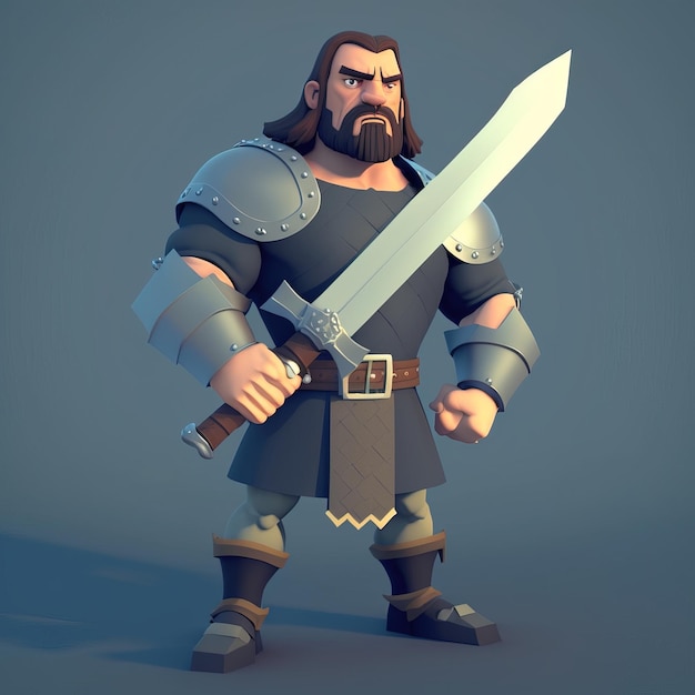 Photo conception de guerrier médiéval conception de concept de personnage de jeu vidéo plusieurs conceptions de concept corps entier