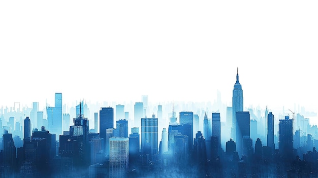 Conception d'un horizon de la ville dans une silhouette bleue pour une photo de stock