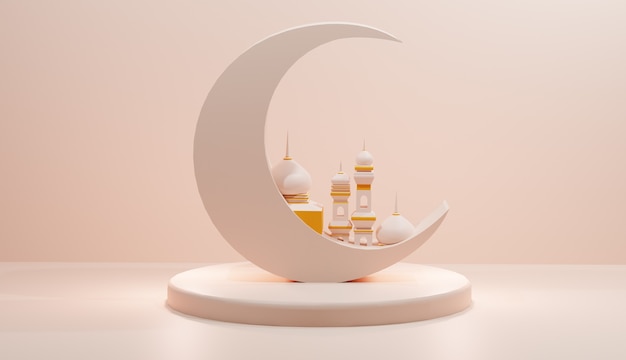 Conception d'illustration 3D spéciale pour le Ramadan et l'Aïd