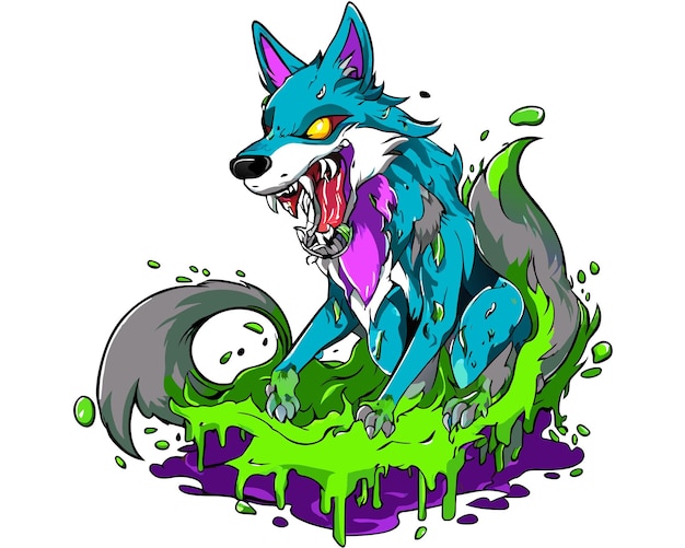 La conception de l'illustration du limon de renard zombie