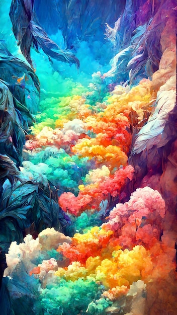 Conception d'illustration de fond arc-en-ciel coloré Illustration 3D