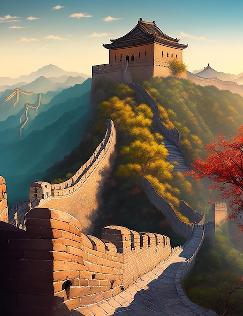 La conception de l'illustration de la Grande Muraille de Chine