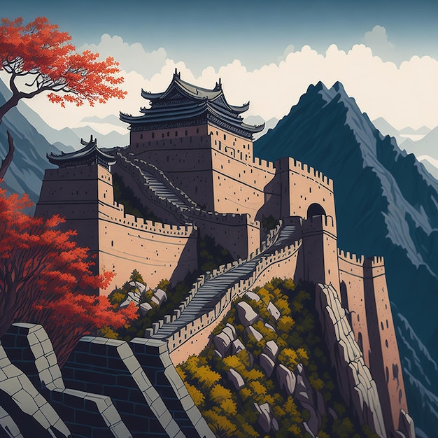 La conception de l'illustration de la Grande Muraille de Chine