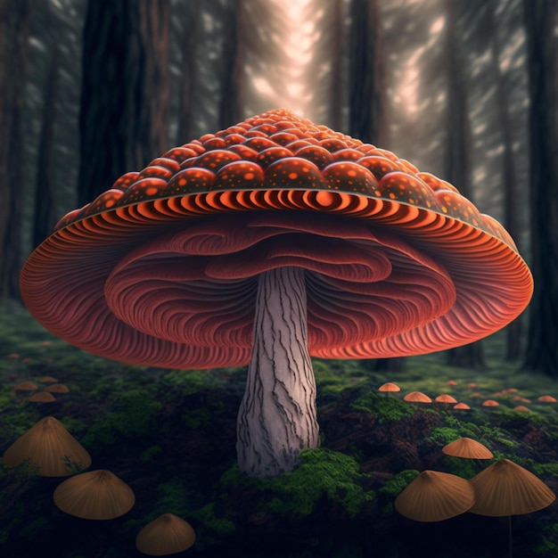 conception d'illustration numérique de champignon
