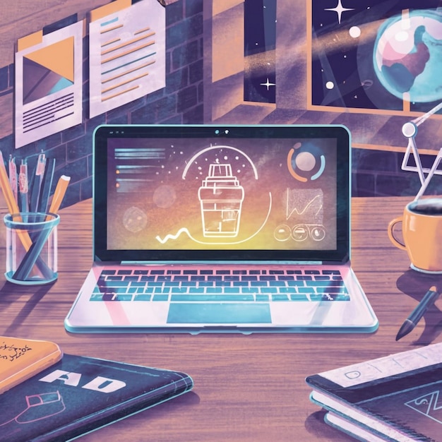 conception de l'illustration de l'ordinateur portable