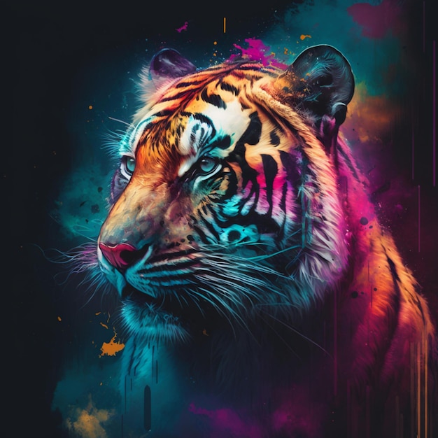 Conception d'illustration de tigre cool