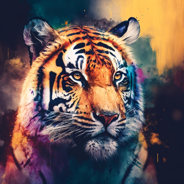 Conception d'illustration de tigre cool