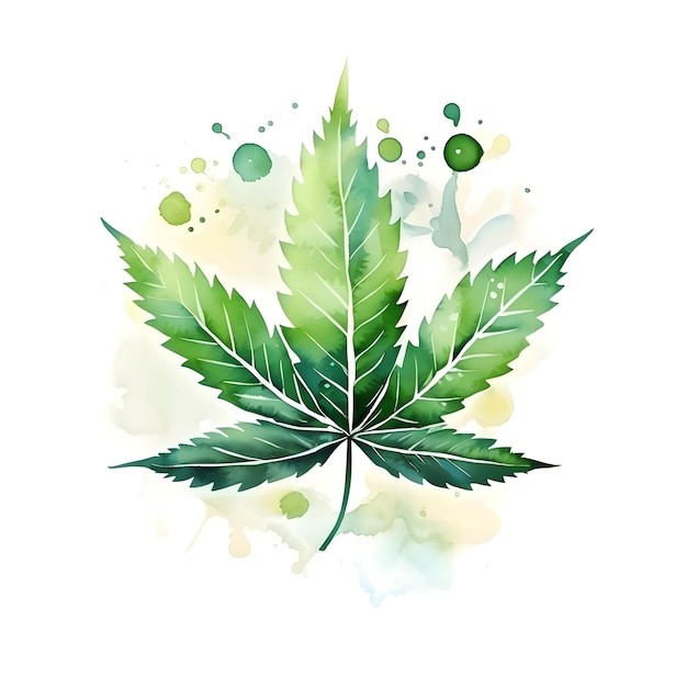 Photo conception d'illustrations de badge créatives et dynamiques pour les feuilles de chanvre de cannabis et de marijuana