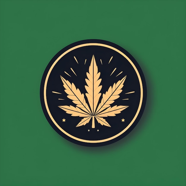 Conception d'illustrations de badge créatives et dynamiques pour les feuilles de chanvre de cannabis et de marijuana