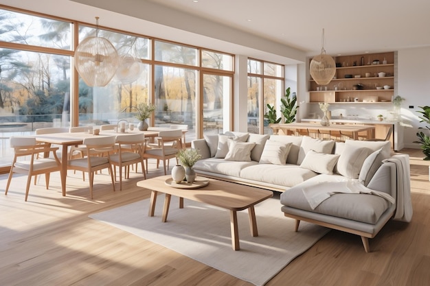 Conception intérieure d'un appartement scandinave moderne Génératif Ai