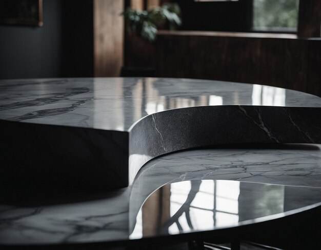 Conception intérieure professionnelle avec du marbre noir et du granit coûteux Arrière-plan pour la présentation