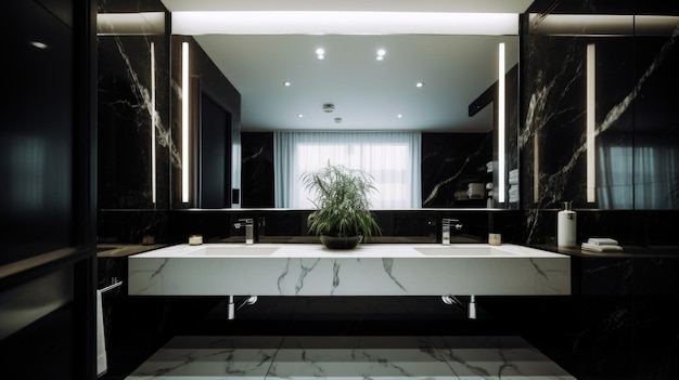 Conception intérieure de la salle de bain dans un style moderne avec vanité