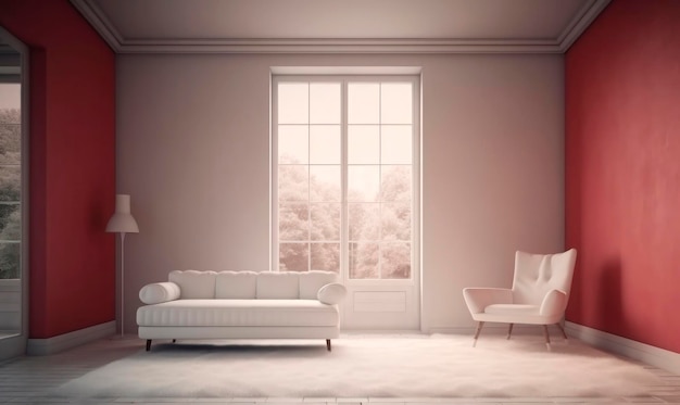 Conception intérieure d'un salon confortable avec une décoration de canapé élégante et des accessoires personnels dans une décoration moderne