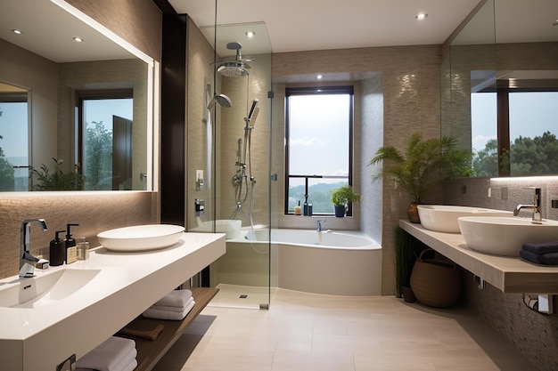 Conception intérieure simple et moderne de la salle de bain