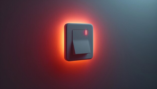 une conception d'invitation avec un interrupteur d'alimentation 3D minimaliste en position éteinte