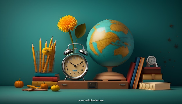 Photo la conception de la journée mondiale des enseignants avec des objets minimes
