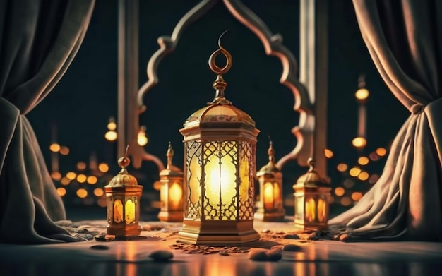 Photo conception de lanterne pour la célébration du ramadan