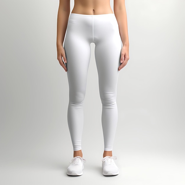 Conception de leggings en nylon haute taille style de conception pour les femmes de tous âges isolé sur blanc BG blanc