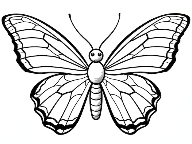 Photo conception de livre de coloriage de personnage de papillon