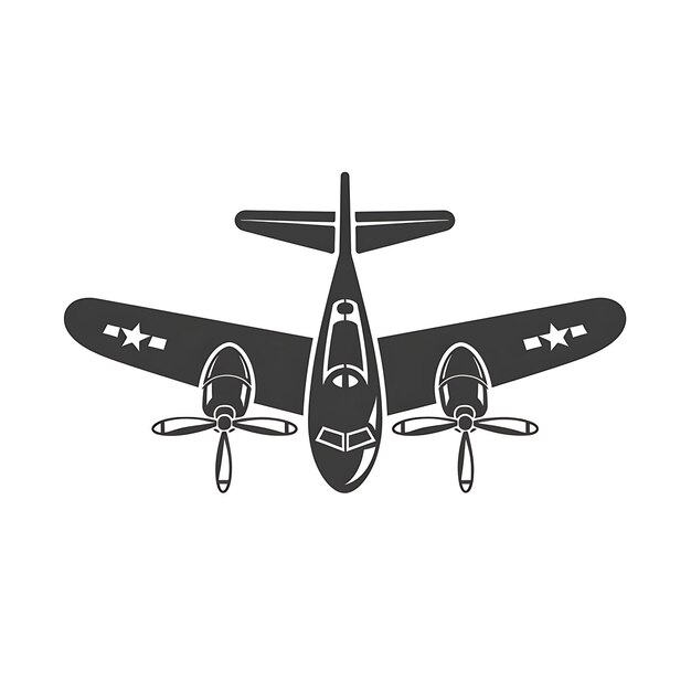 Conception d'un logo d'avion avec une forme simplifiée décorée d'ailes un art minimal simple et créatif