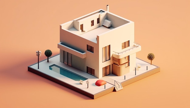 Photo conception de maison 3d minimaliste créative concept miniature