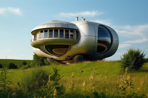 Une conception de maison futuriste en plein air génératrice d'IA