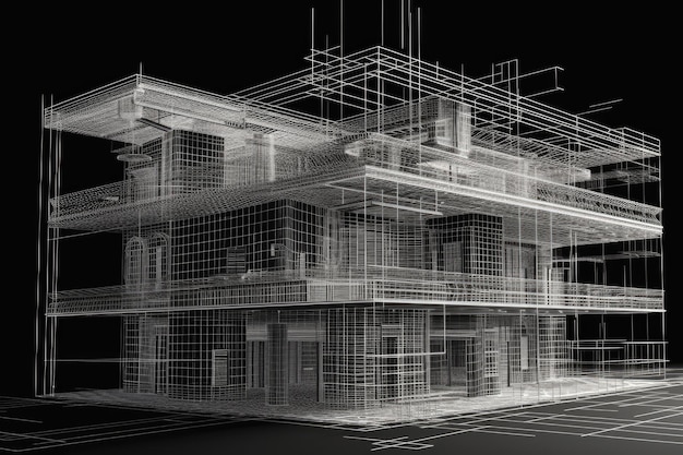 Photo conception de maison moderne avec plusieurs fenêtres et éclairage naturel