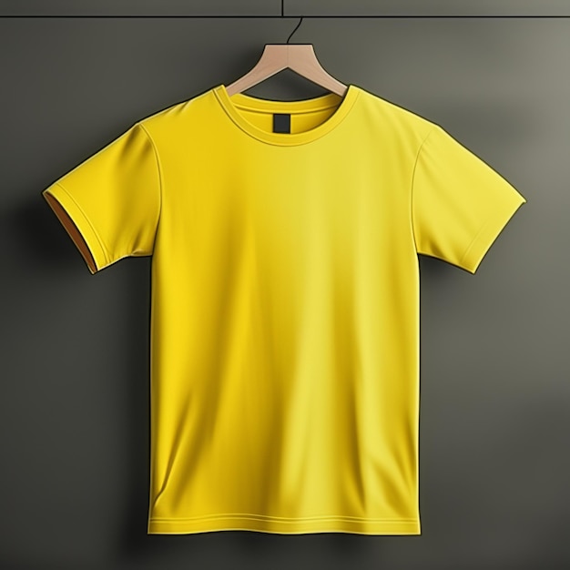 Photo conception de maquette de t-shirt jaune vierge