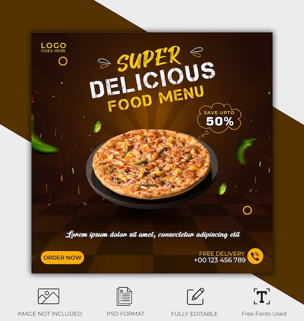 Une conception de menu de nourriture géniale PSD