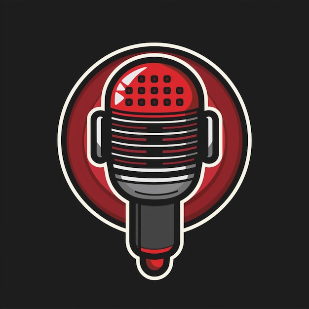 conception de microphone pour un podcast en couleurs vives