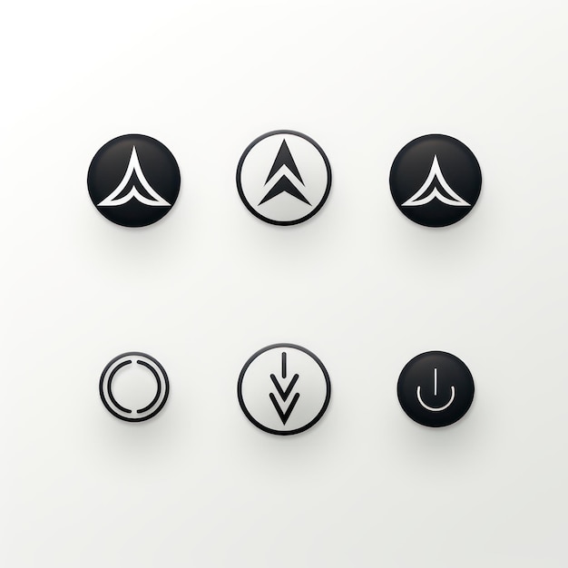 Conception minimaliste du logo et variations sur fond blanc