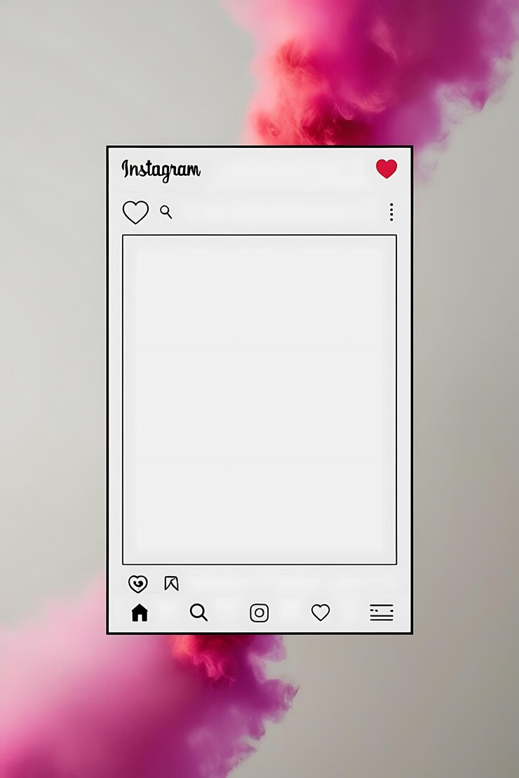 Photo conception minimaliste de mise en page de poste instagram en blanc avec interface d'icône pour l'affichage de contenu créatif
