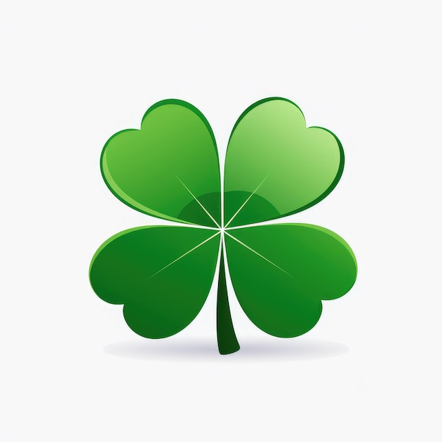 Conception minimaliste de Shamrock à quatre feuilles symbolisant la chance et la célébration irlandaises AI générative