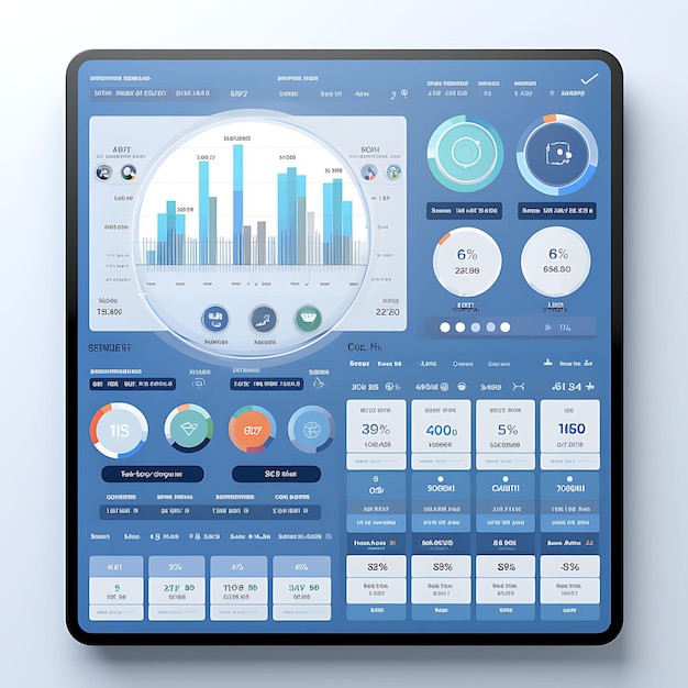 Conception de la mise en page de l'application mobile du tableau de bord de santé financière concepts informatifs et basés sur les données