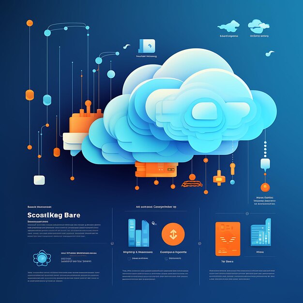 Conception de la mise en page du site Web des services de stockage en nuage h3117 Creative Unique Professional Look