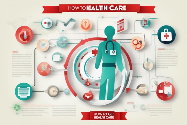 Photo conception de modèle d'infographie sur les soins de santé