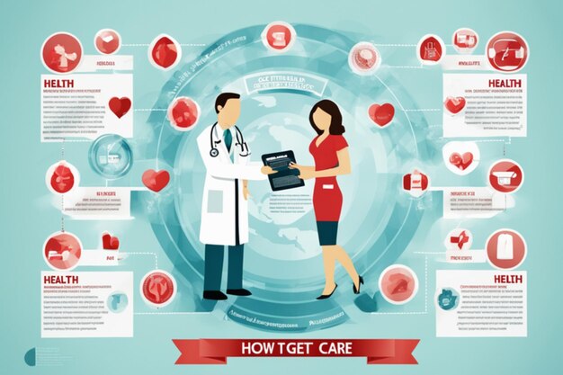 conception de modèle d'infographie sur les soins de santé