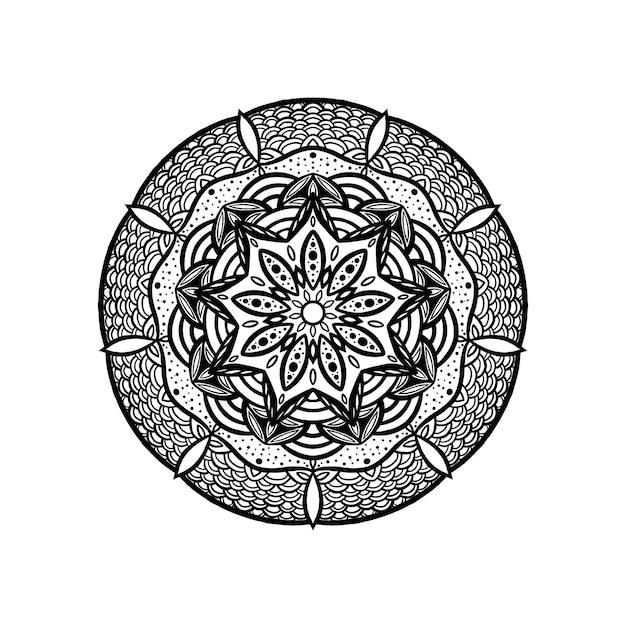 Photo conception de modèle de mandala avec motif oriental mandala dessiné à la main concept détente et méditation