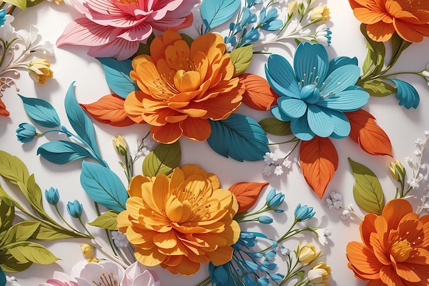 conception de modèle sans couture de fleurs colorées dans un style aquarelle