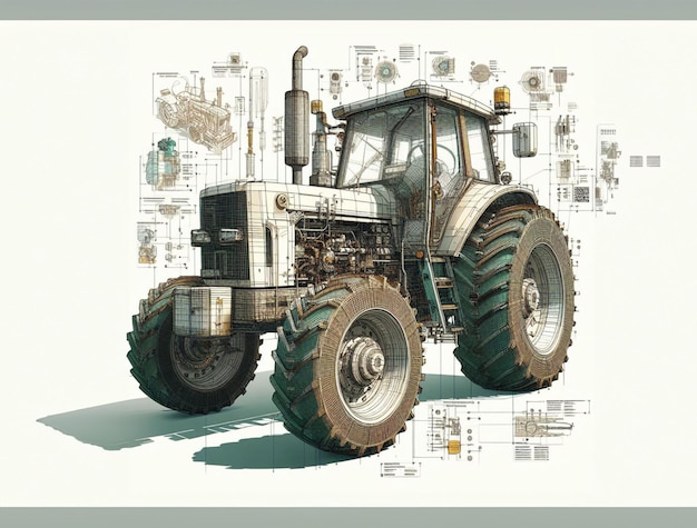conception moderne du véhicule tracteur agricole illustration schématique