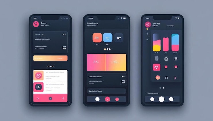 Photo conception moderne de l'interface utilisateur d'une application mobile