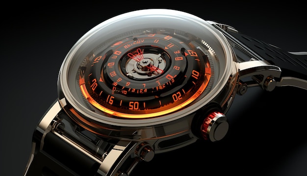 conception de montre quantique futuriste rendu réaliste 3d créatif