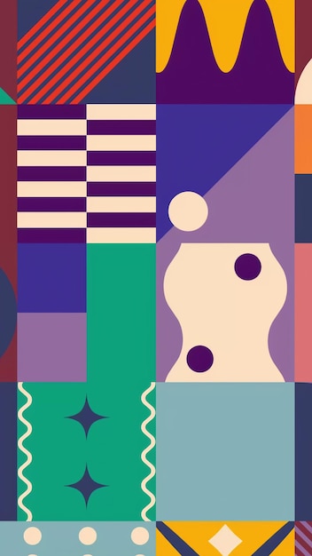 Conception de motifs géométriques aux couleurs vives
