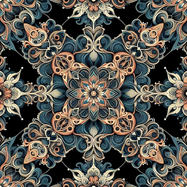 Conception de motifs neuronaux design de motifs d'art paisley design de motifs floraux design de motifs sans couture texture de mandala