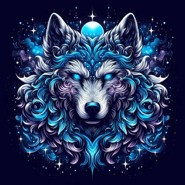 Conception de l'œuvre d'art de la nébuleuse Wolf