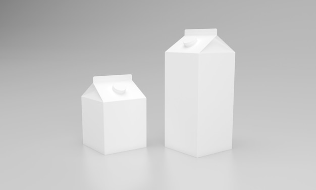 Conception de paquet d'emballage de paquet de lait rendu 3D