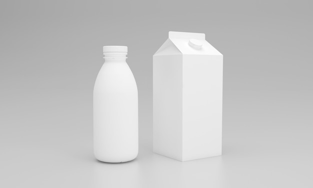 Conception de paquet d'emballage de paquet de lait rendu 3D
