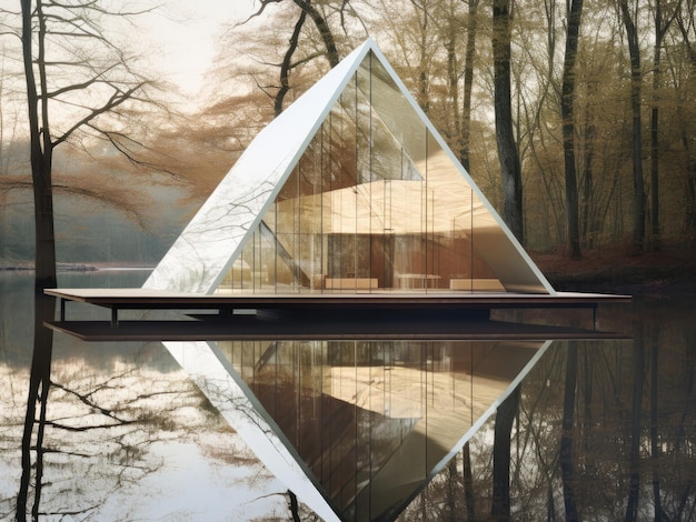 Photo conception de pavillon moderne pour la contemplation