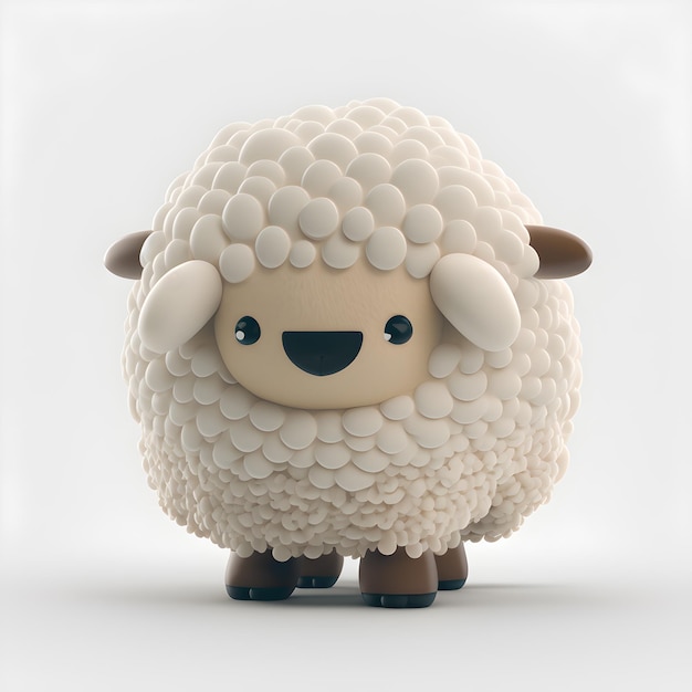 Conception de personnage de mouton mignon ai générative